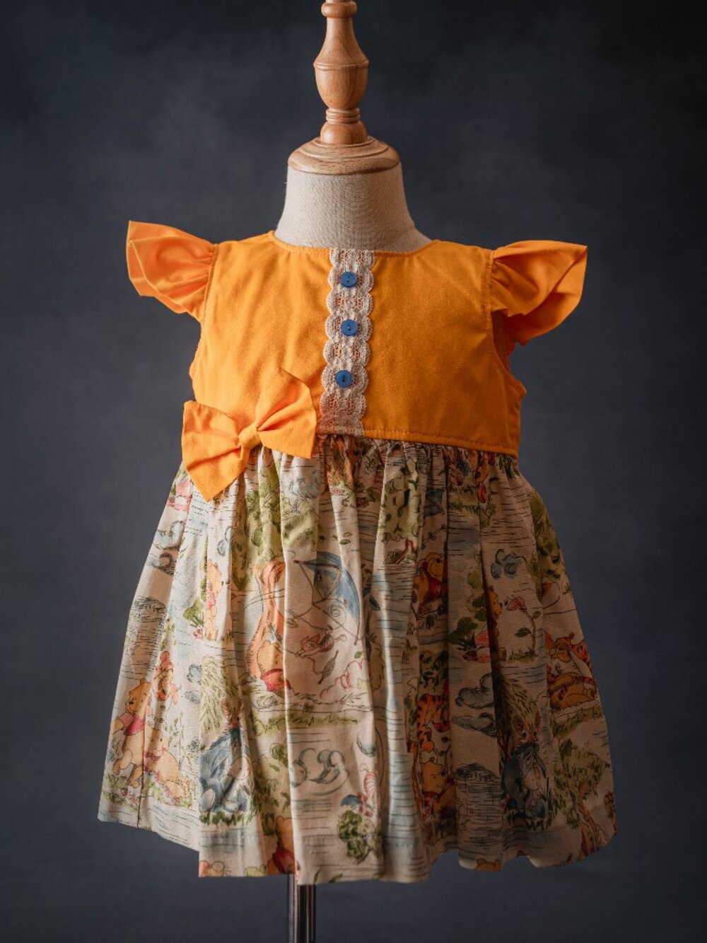 Winnie the Pooh theme dress, first birthday, size 18-24M